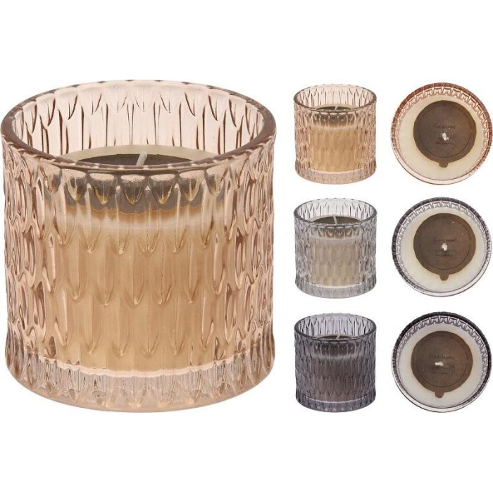 VASO VETRO CON CANDELA 8CM 3 A